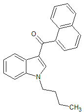 Struttura chimica del cannabinoide sintetico JWH-073