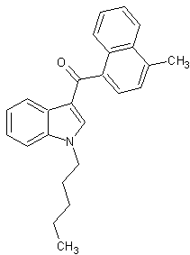 Struttura chimica del cannabinoide sintetico JWH-122